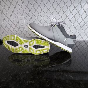 FootJoy Gray and Green Athletic Shoes with Mesh Upper and Cushioned Midsole